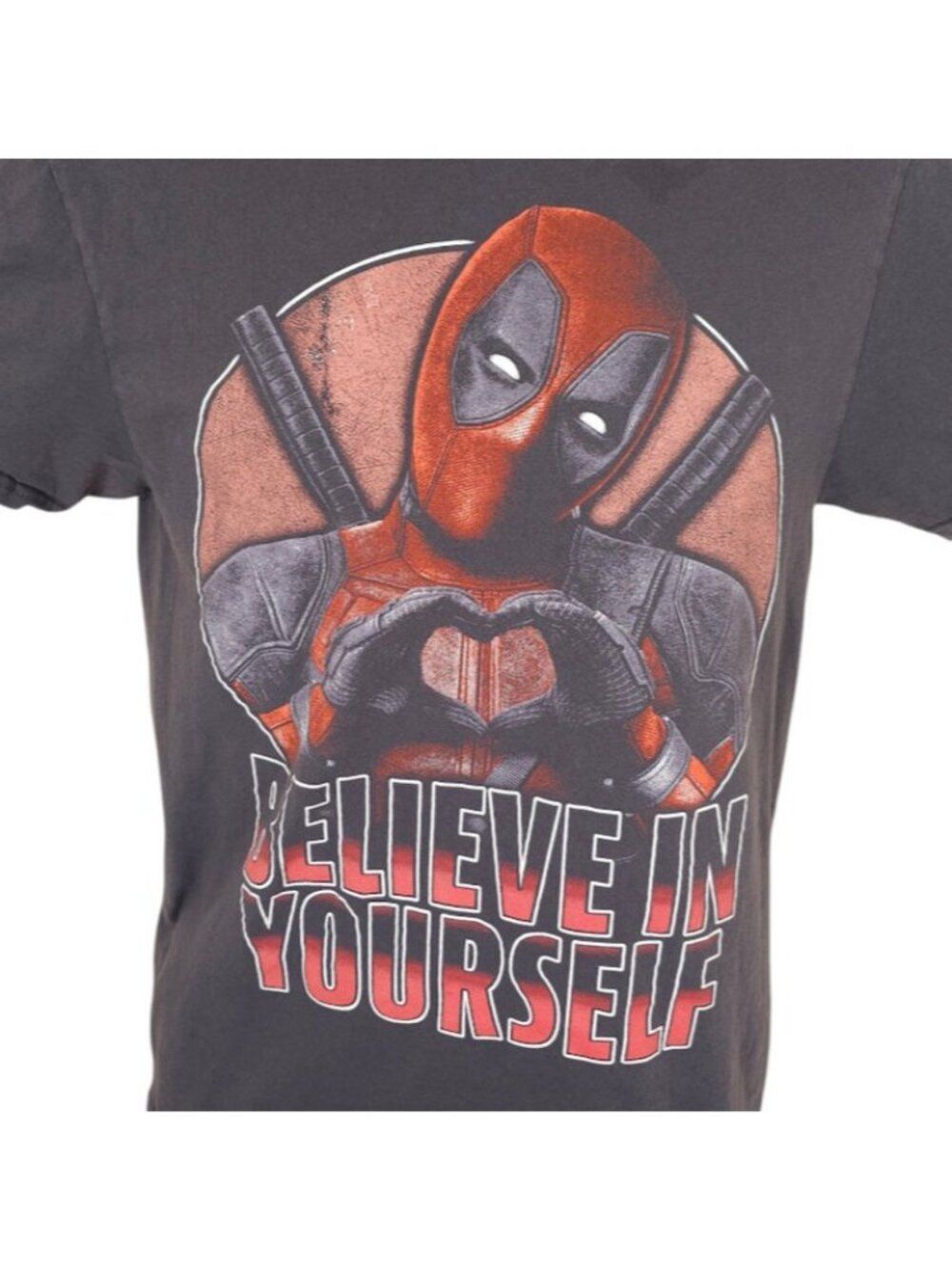 Deadpool T Shirt Mens Size Small Gray Marvel Comics Believe In Yourself